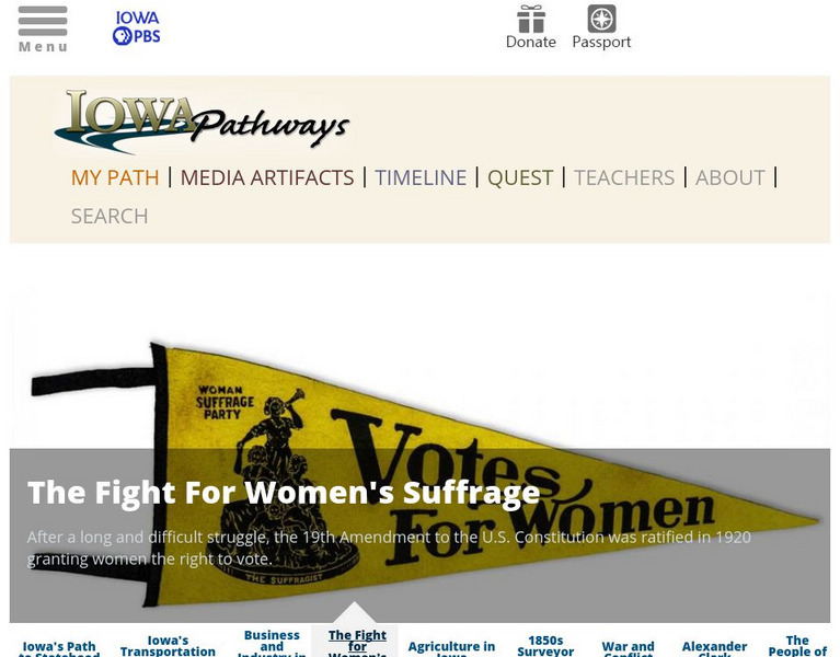 Iowa Pathways: The Fight for Women's Suffrage Website Iowa Pathways: The Fight for Women's Suffrage Website