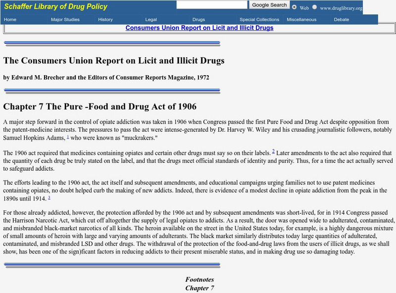 Schaffer Library of Drug Policy: The Pure Food and Drugs Act Website Schaffer Library of Drug Policy: The Pure Food and Drugs Act Website