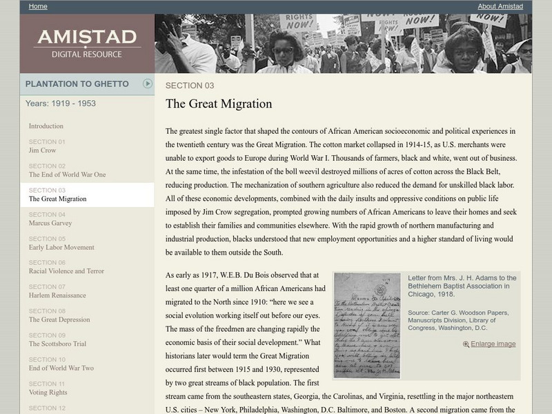 Amistad Digital Resource: The Great Migration Website Amistad Digital Resource: The Great Migration Website