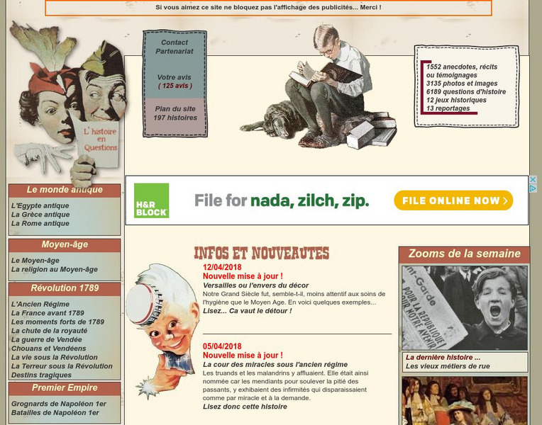 L'histoire en Questions: Quizs, Anecdotes Et Temoignages Historiques Website