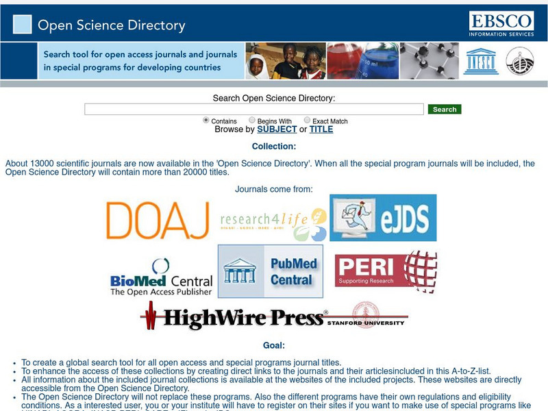 Hasselt University Library: Open Science Directory Website