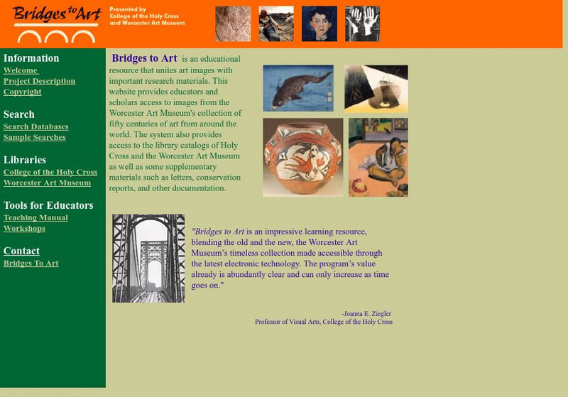 College of the Holy Cross: Bridges to Art Website College of the Holy Cross: Bridges to Art Website