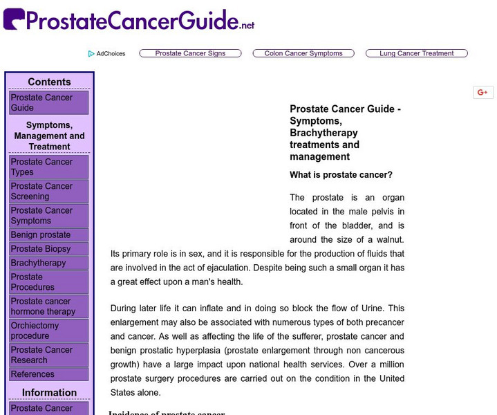 Prostate Cancer Guide: Prostate Cancer Guide Handout