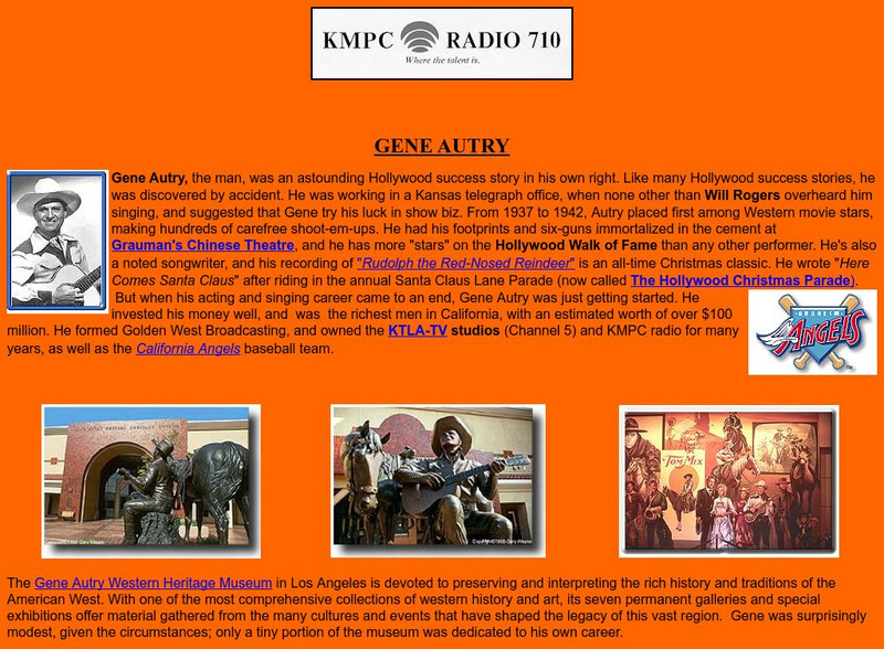 Kmpc Radio 710: Gene Autry Website Kmpc Radio 710: Gene Autry Website