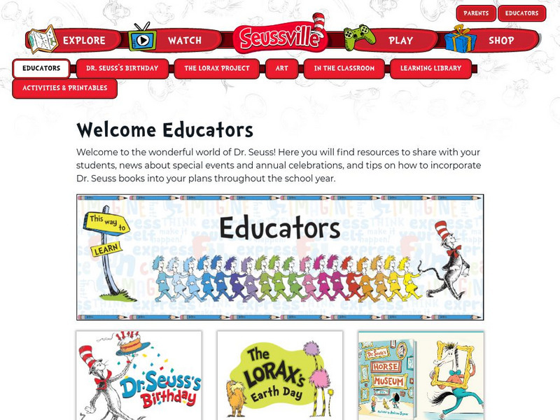 Seussville University: Dr. Seuss Educators Lesson Plan Seussville University: Dr. Seuss Educators Lesson Plan