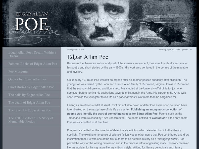 Edgar Allan Poe's 200th Birthday Celebration: Poe Revealed Website Edgar Allan Poe's 200th Birthday Celebration: Poe Revealed Website