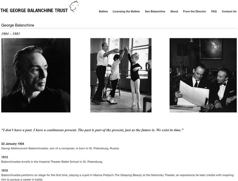 George Balanchine Trust: George Balanchine Handout George Balanchine Trust: George Balanchine Handout