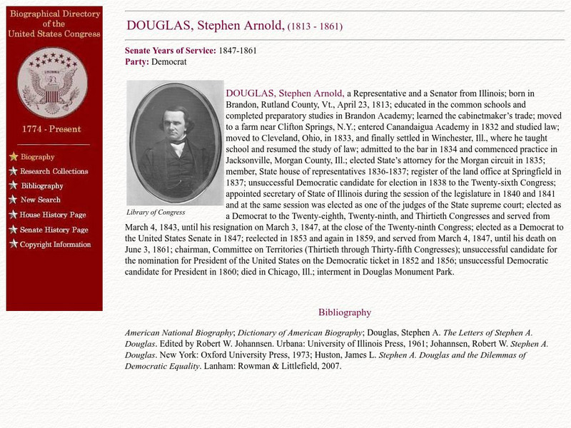 Loc: Biographical Directory of the u.s. Congress: Douglas Handout Loc: Biographical Directory of the u.s. Congress: Douglas Handout