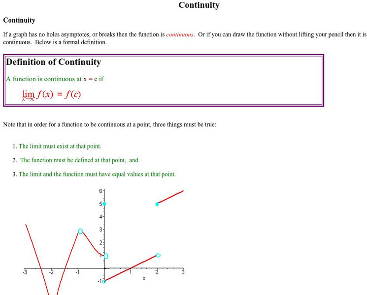 Continuity Activity Continuity Activity