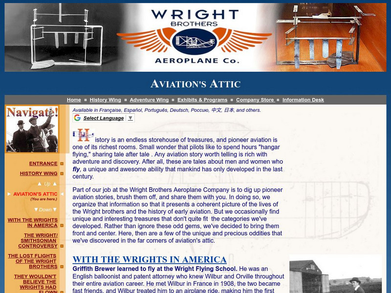 Wright Brothers Aeroplane Co.: Aviation's Attic Website