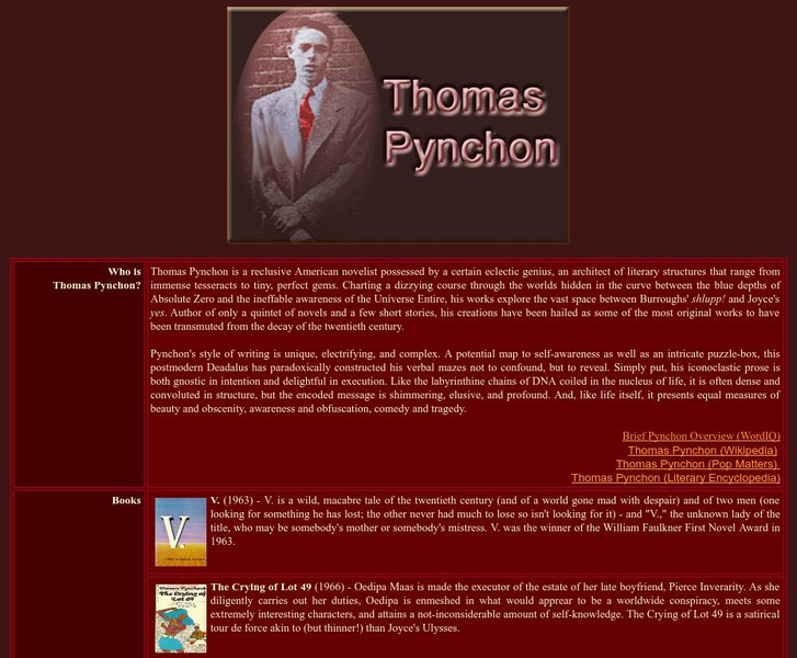 Control Z Portal: Thomas Pynchon Activity Control Z Portal: Thomas Pynchon Activity
