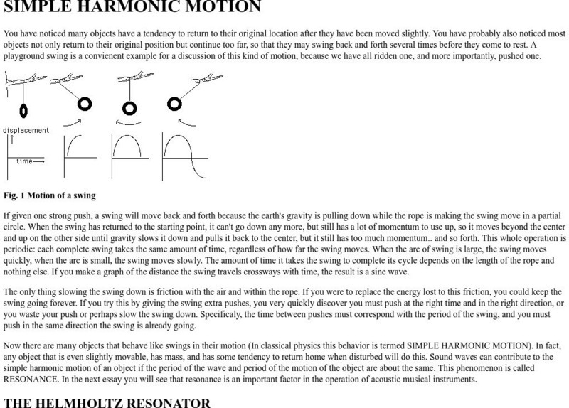 Ucsc Electronic Music Studios: Simple Harmonic Motion Website Ucsc Electronic Music Studios: Simple Harmonic Motion Website