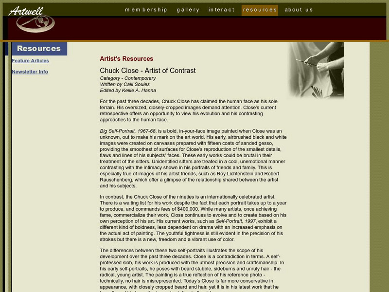 Artist of Contrast: Chuck Close Article Artist of Contrast: Chuck Close Article