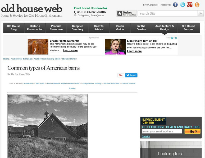 Old House Web: Common Types of American Barns Website