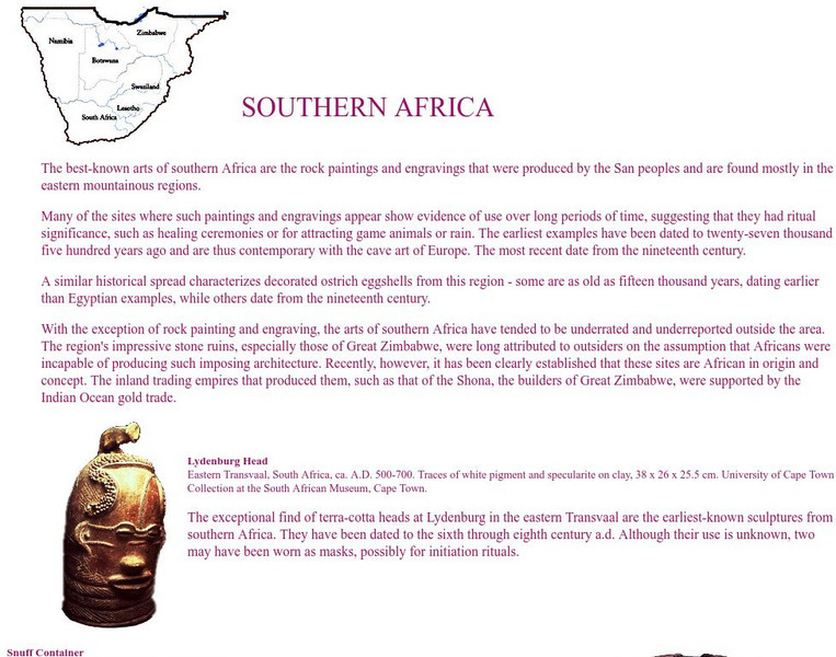 Guggenheim Museum: Southern Africa Handout Guggenheim Museum: Southern Africa Handout