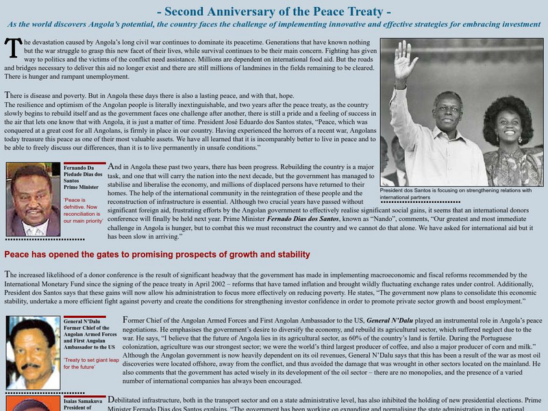 World Report International: Second Anniversary of the Peace Treaty Handout World Report International: Second Anniversary of the Peace Treaty Handout