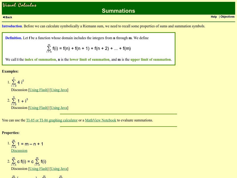 Math Archives: Summations Activity Math Archives: Summations Activity