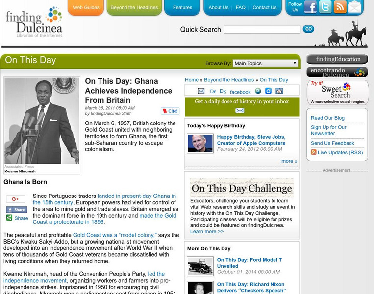 Finding Dulcinea: On This Day: Ghana Achieves Independence From Britain Website Finding Dulcinea: On This Day: Ghana Achieves Independence From Britain Website