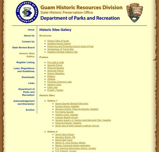 Guam Historic Resources Division: Historic Sites Gallery Website