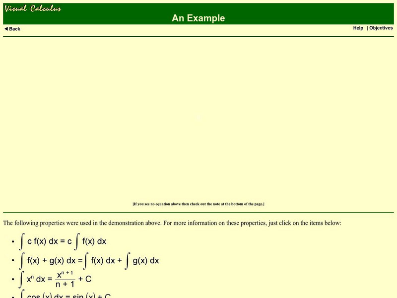 Math Archives: Visual Calculus: Indefinite Integral Activity Math Archives: Visual Calculus: Indefinite Integral Activity