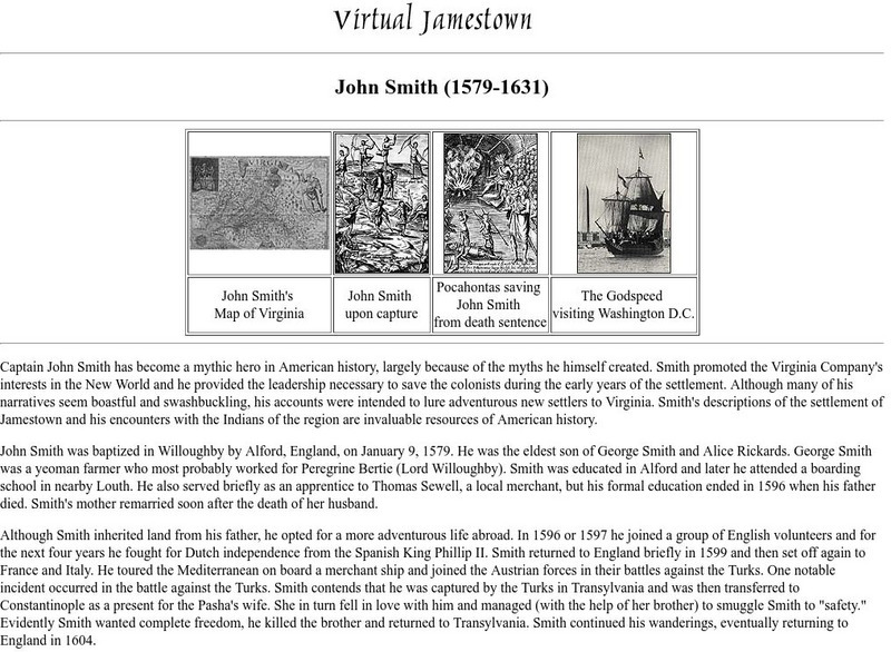 Virtual Jamestown: John Smith (1579 1631) Handout Virtual Jamestown: John Smith (1579 1631) Handout