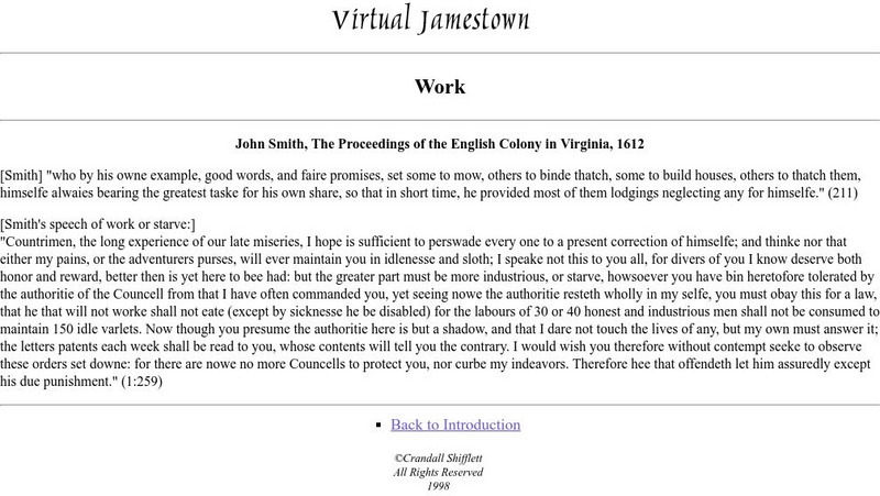 Virtual Jamestown: "Proceedings of the English Colony" Website Virtual Jamestown: "Proceedings of the English Colony" Website