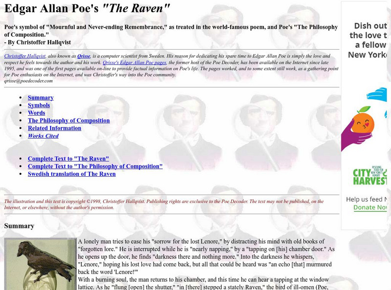 Poe Decoder: The Raven Website Poe Decoder: The Raven Website