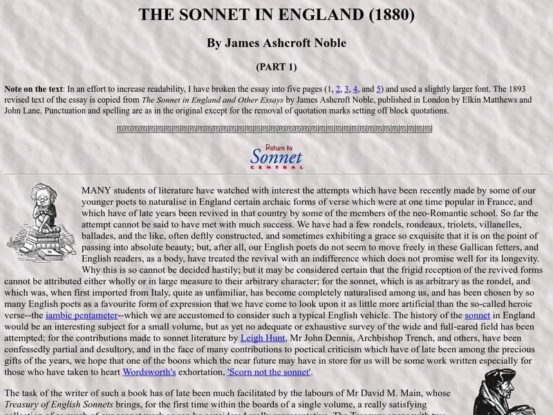 Sonnet in England (1880) James A. Noble Website Sonnet in England (1880) James A. Noble Website