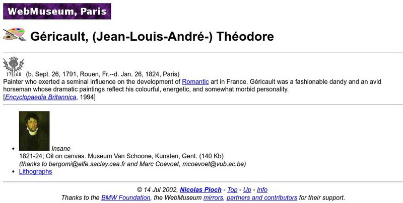Ibiblio: Web Museum: Jean Louis Andre Theodore Gericault Website Ibiblio: Web Museum: Jean Louis Andre Theodore Gericault Website