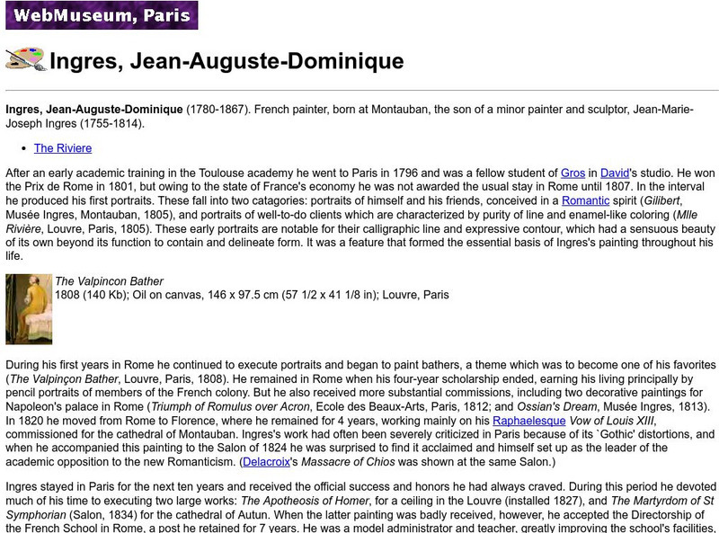 Ibiblio: Web Museum: Jean Auguste Dominique Ingres Graphic Ibiblio: Web Museum: Jean Auguste Dominique Ingres Graphic