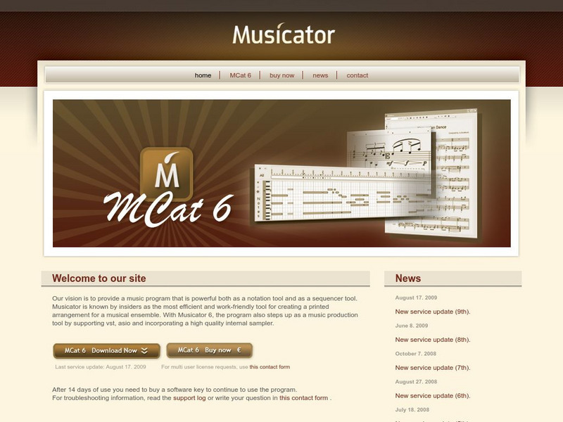 Notation in Musicator Website Notation in Musicator Website