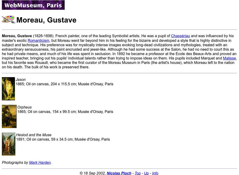 Ibiblio: Web Museum: Gustave Moreau Graphic Ibiblio: Web Museum: Gustave Moreau Graphic