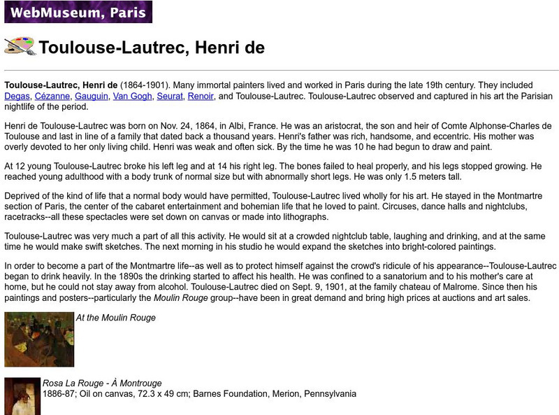 Ibiblio: Web Museum: Henri De Toulouse Lautrec Graphic Ibiblio: Web Museum: Henri De Toulouse Lautrec Graphic