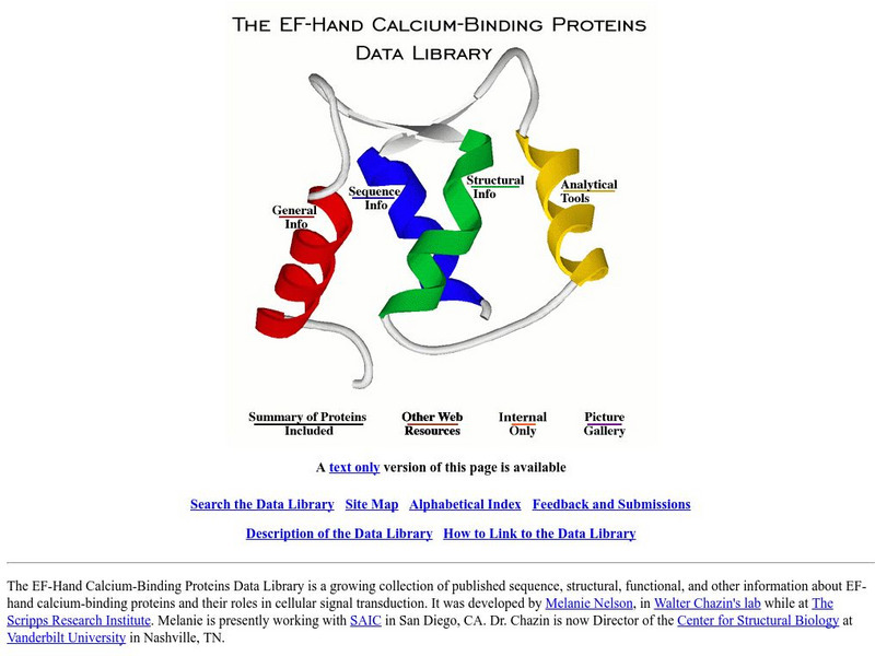 The Ef Hand Calcium Binding Protein Data Library Website The Ef Hand Calcium Binding Protein Data Library Website