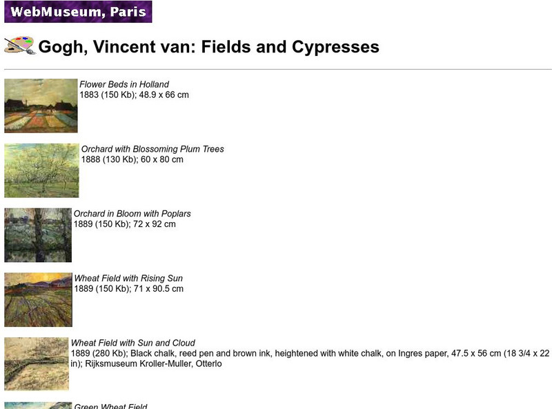 Ibiblio: Web Museum: Vincent Van Gogh: Fields and Cypresses Graphic