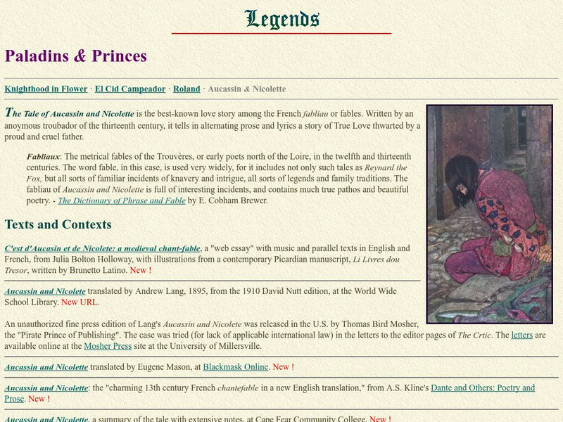 The Tale of Aucassin and Nicolette Website The Tale of Aucassin and Nicolette Website