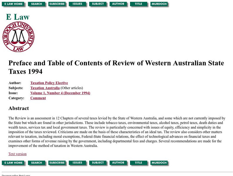 Murdoch University: Australian State Tax Primary Murdoch University: Australian State Tax Primary