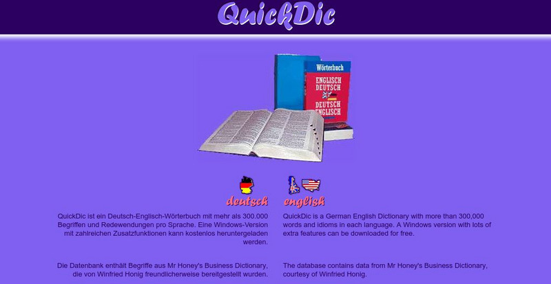 Quick Dic: Free German English Online Dictionary Handout Quick Dic: Free German English Online Dictionary Handout