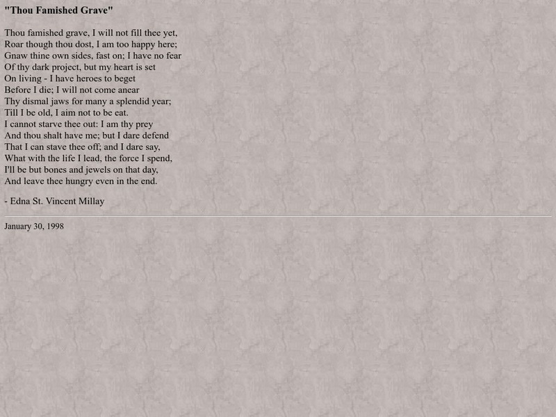 Edan St. Vincent Millay,thou Famished Grave eBook Edan St. Vincent Millay,thou Famished Grave eBook