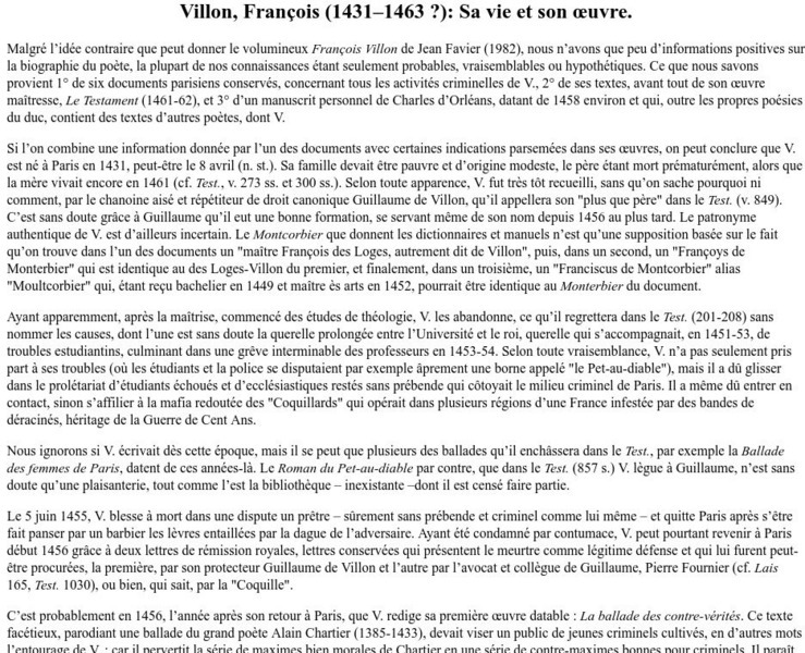 Villon, Francois : Sa Vie Et Son ?Uvre Website Villon, Francois : Sa Vie Et Son ?Uvre Website