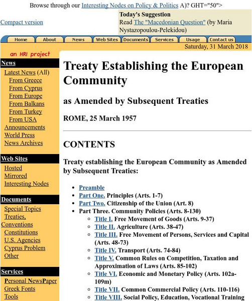 Treaty Establishing the European Community Primary Treaty Establishing the European Community Primary
