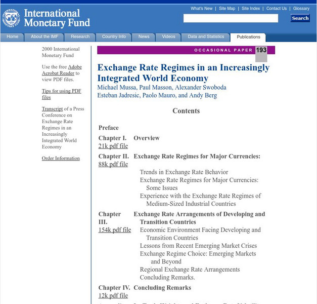 International Monetary Fund: Exchange Rate Regimes eBook International Monetary Fund: Exchange Rate Regimes eBook