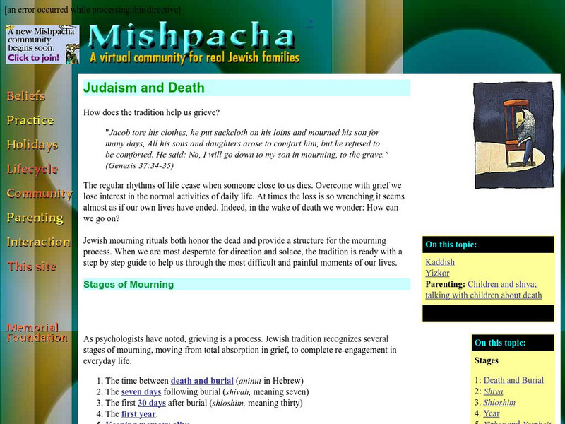 Mishpacha: Death and Mourning in Judaism Website Mishpacha: Death and Mourning in Judaism Website