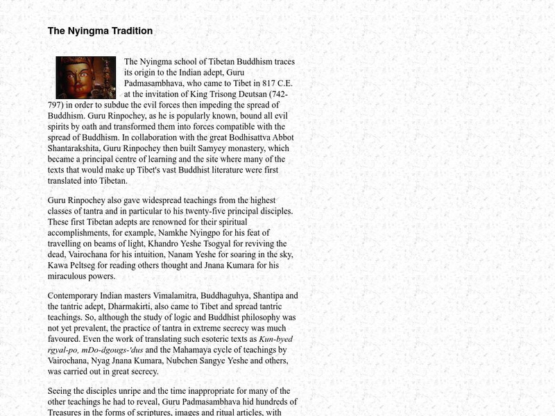 The Nyingma Tradition Article The Nyingma Tradition Article