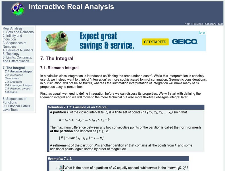 Seton Hall University: Riemann Integral Activity Seton Hall University: Riemann Integral Activity