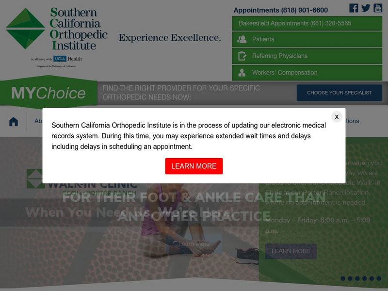 Southern California Orthopedic Institute Website Southern California Orthopedic Institute Website