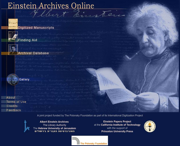 Einstein Archives Online Website