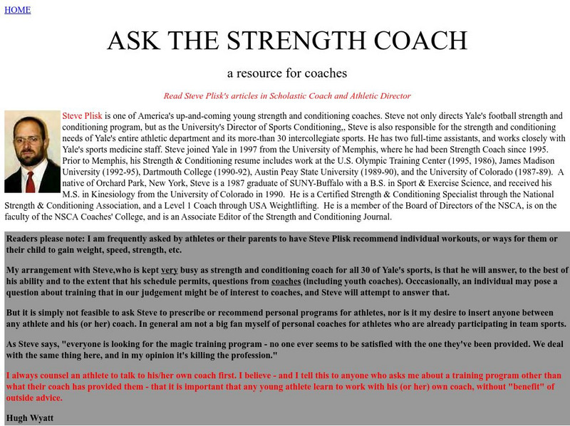 Ask the Strength Coach Primary