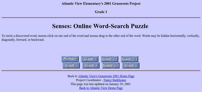 Senses: Online Word Search Puzzle Interactive