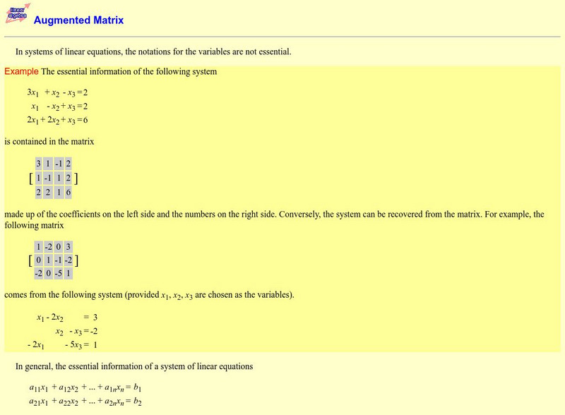 Hong Kong University of Science and Technology: Augmented Matrix Activity